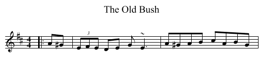 The Old Bush - staff notation