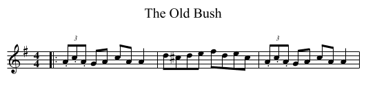 The Old Bush - staff notation