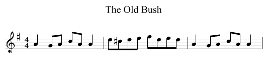 The Old Bush - staff notation