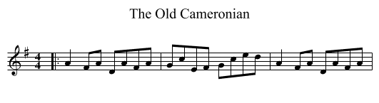 The Old Cameronian - staff notation