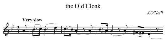 the Old Cloak - staff notation
