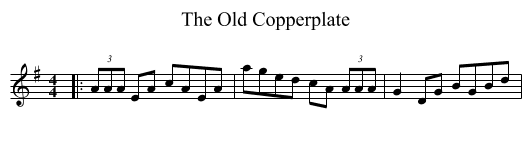 The Old Copperplate - staff notation