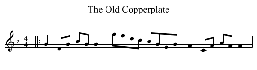 The Old Copperplate - staff notation