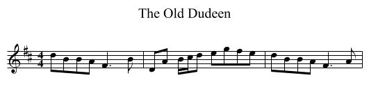 The Old Dudeen - staff notation