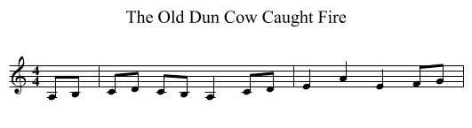 The Old Dun Cow Caught Fire - staff notation
