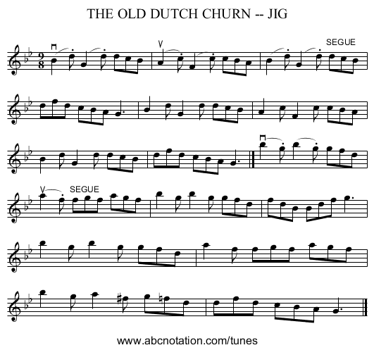 THE OLD DUTCH CHURN -- JIG - staff notation