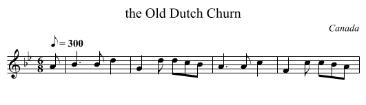 the Old Dutch Churn - staff notation