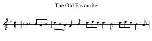 The Old Favourite - staff notation