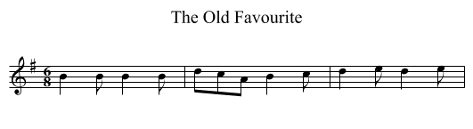The Old Favourite - staff notation