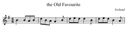 the Old Favourite - staff notation