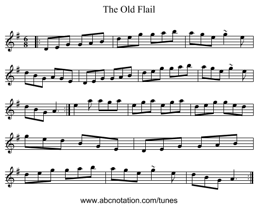 The Old Flail - staff notation