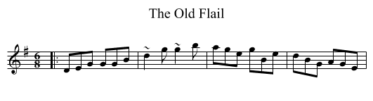 The Old Flail - staff notation