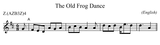 The Old Frog Dance - staff notation