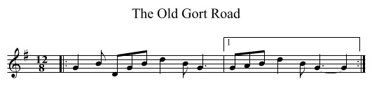 The Old Gort Road - staff notation