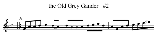 the Old Grey Gander   #2 - staff notation