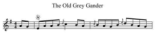 The Old Grey Gander - staff notation