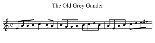 The Old Grey Gander - staff notation