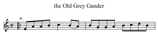 the Old Grey Gander - staff notation