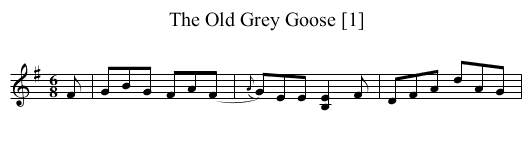 The Old Grey Goose [1] - staff notation