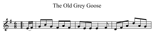 The Old Grey Goose - staff notation