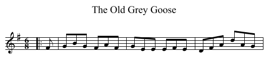 The Old Grey Goose - staff notation