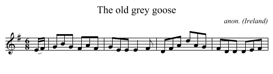 The old grey goose - staff notation