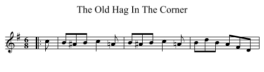 The Old Hag In The Corner - staff notation
