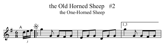 the Old Horned Sheep   #2 - staff notation