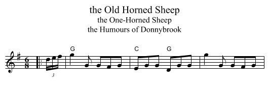 the Old Horned Sheep - staff notation