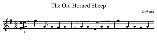 The Old Horned Sheep - staff notation
