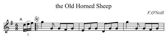 the Old Horned Sheep - staff notation