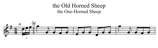 the Old Horned Sheep - staff notation