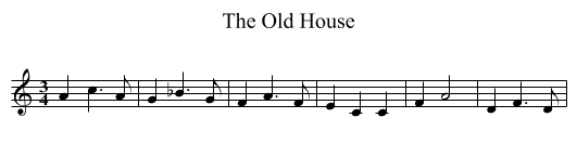 The Old House - staff notation