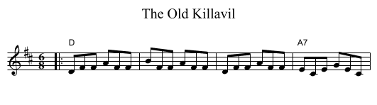The Old Killavil - staff notation