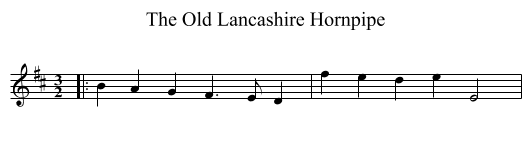The Old Lancashire Hornpipe - staff notation