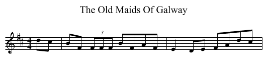 The Old Maids Of Galway - staff notation