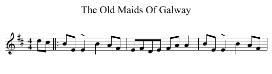 The Old Maids Of Galway - staff notation