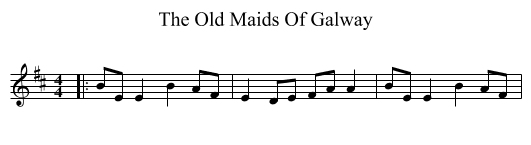 The Old Maids Of Galway - staff notation