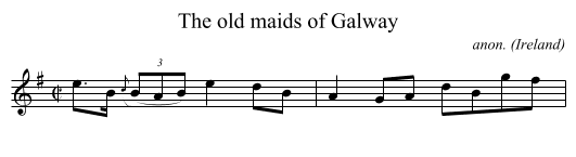 The old maids of Galway - staff notation
