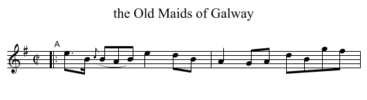 the Old Maids of Galway - staff notation