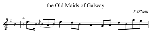 the Old Maids of Galway - staff notation