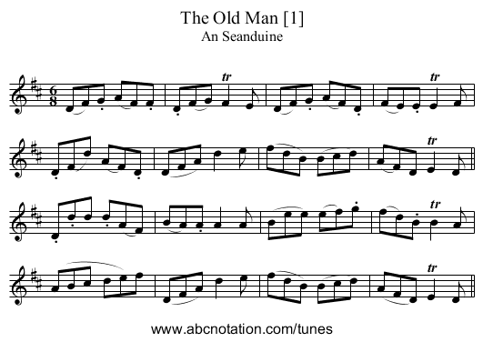 The Old Man [1] - staff notation