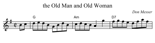 the Old Man and Old Woman - staff notation