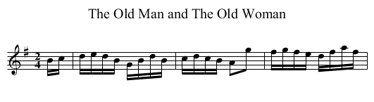 The Old Man and The Old Woman - staff notation