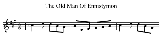 The Old Man Of Ennistymon - staff notation