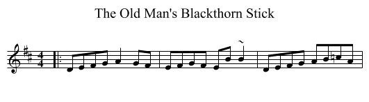 The Old Man's Blackthorn Stick - staff notation