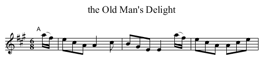 the Old Man's Delight - staff notation