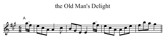 the Old Man's Delight - staff notation
