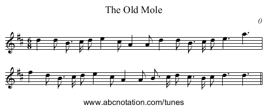 The Old Mole - staff notation