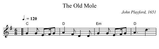 The Old Mole - staff notation